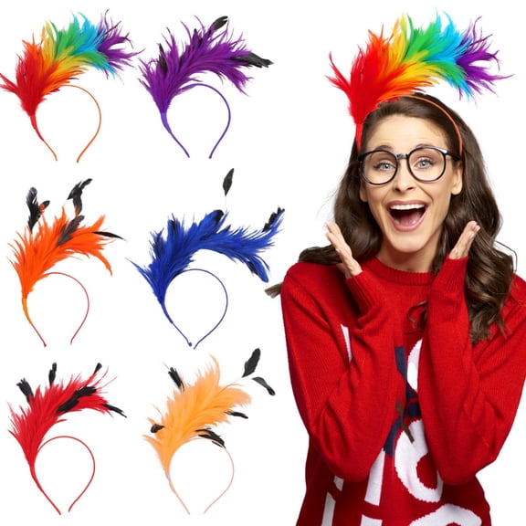 Red Black Feather Fascinator Headband Elegant Party Hair Accessory for Wedding Cocktail Event