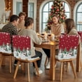 thumbnail image 5 of Christmas Chair Covers Set of 1 Snowman Christmas Tree Forest Winter Snow Red Chair Back Covers Stretch Removable Washable Slipcovers Protector for Dining Room Kitchen Party Decor, 5 of 5