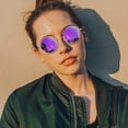 thumbnail image 2 of Gafas de sol Joopin Round Polarized UV400 Steampunk negro/morado, 2 of 6