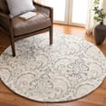 thumbnail image 2 of SAFAVIEH Micro-Loop Cornelius Floral Area Rug, Ivory/Grey, 7' x 7' Round, 2 of 8