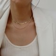 thumbnail image 3 of Collar de gargantilla en capas de oro punk Collar de cadena de hueso de serpiente Collar de encanto minimalista Joyas para mujeres y niñas TUNC Sencillez, 3 of 5