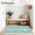 thumbnail image 3 of ODIKA 4'x6' Machine Washable Non-Slip Area Rug, Abstract Maze Labyrinth Framework Balanced Minimal Distinctive High Traffic Rug, Teal, 478295, 3 of 5