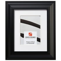 Craig Frames Contemporary Upscale, 8.5x11 inch Satin Black Picture Frame Matted for a 6x9 Photo