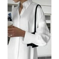 thumbnail image 6 of Women'S Casual Shirt Dress Collar V Neck Button Down Loose Long Sleeve Mini Dresses White XXXL, 6 of 7