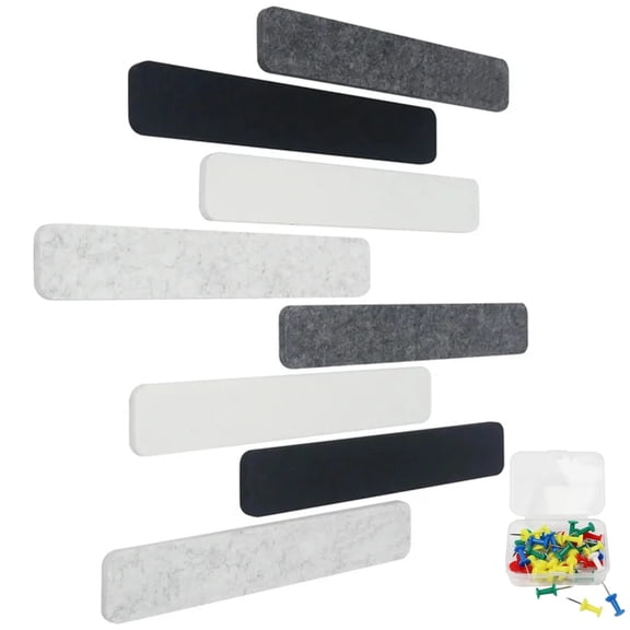 Self-Adhesive Felt Bulletin Board Strips in Multicolor 16 Piece Set for Photos