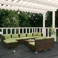 thumbnail image 1 of vidaXL 10 Piece Garden Lounge Set with Cushions Brown Poly Rattan, 1 of 5