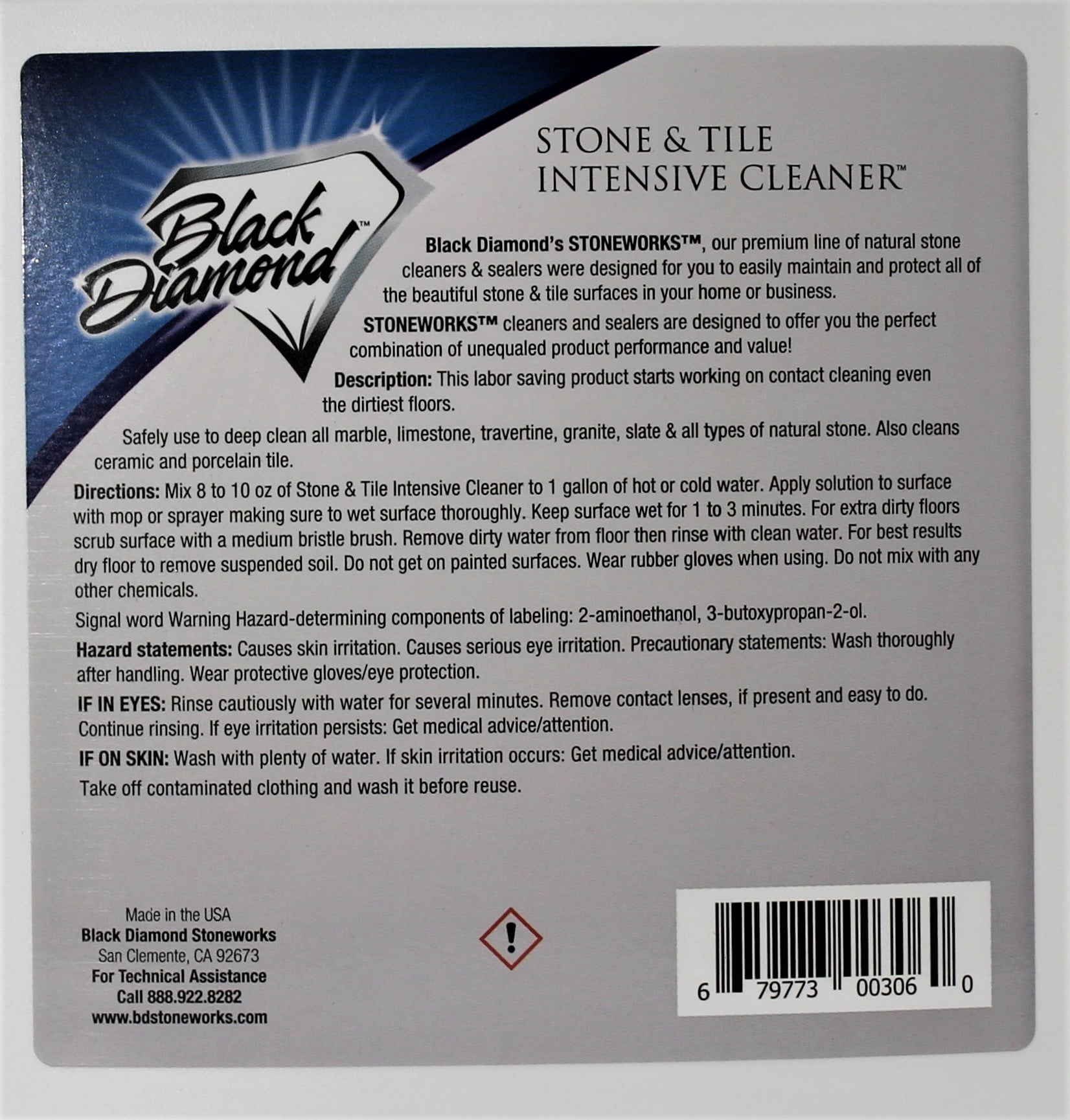 Black Diamond Stoneworks MARBLE & TILE FLOOR CLEANER. Great for Ceramic,  Porcelain, Granite, Natural Stone, Vinyl and Brick. No-rinse