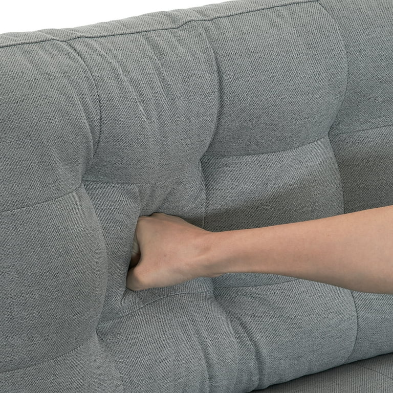 kelen コクーンサカート グレー FREE SIZE Ktaxon U-Shaped Sectional Sofa, 4 Seats, Tufted Linen Fabric