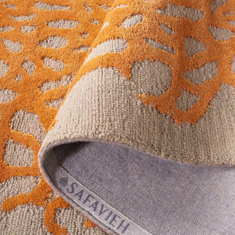 SAFAVIEH Blossom Clarence Abstract Area Rug, Grey/Orange, 4