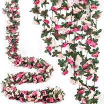 5 Pack Pink Artificial Rose Arch Vines for Flower Wall Backdrop Wedding Mother's Day Garden Tea Party Decorations