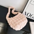 thumbnail image 1 of Bolso De Hombro Bolso acolchada de algodón Bolso de hombro a cuadros acolchada de nailon informal para ir de compras (rosa), 1 of 8