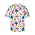 thumbnail image 3 of Uemuo Rose Flowers Printed Regular Fit Short Sleeve Casual Hawaiian Shirt for Men,Aloha shirt,Tropical shirt,Floral print shirt,Vacation Beach shirt-Large, 3 of 9