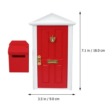 

1 Set of Miniature Mailbox Mini House Mailbox Decorative Wooden Door Model Decor