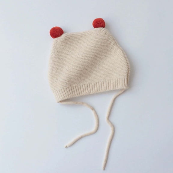 hengsof Baby Beanie Winter Knitted Hat Adorable Ears & Chin Strap Warm for Infant Toddler Boy Girl