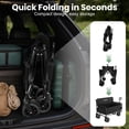 thumbnail image 4 of GVDV Heavy Duty Folding Wagon with Bench Seat – 550lbs/220L Large Collapsible Cart for Beach, Camping, Shopping, Tailgating, Sports & Groceries, Black, 4 of 8