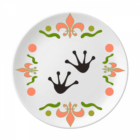 

Frog Footprints Animal Outline Protect Animal Flower Ceramics Plate Tableware Dinner Dish