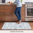 thumbnail image 6 of Light Blue Flower Door Mat Indoor Outdoor, Vintage Farmhouse Boho Leaf Spring Non Slip Welcome Mat with Rubber Backing, Absorbent Fabric Front Door Mats Entryway Rug for Home Patio Entrance 16"x24", 6 of 8