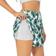 thumbnail image 2 of Disketp Blue Sunflowers Print Women's Shorts Workout Shorts for Athletic Gym Running Shorts with Phone Pockets Large, 2 of 8