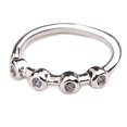thumbnail image 3 of 1Pc Women Cubic Zirconia Inlaid Flower Nose Ring Piercing Hoop Helix Earring--4 Stones--Rose Gold--Product code 61043 Rose Gold, 3 of 4