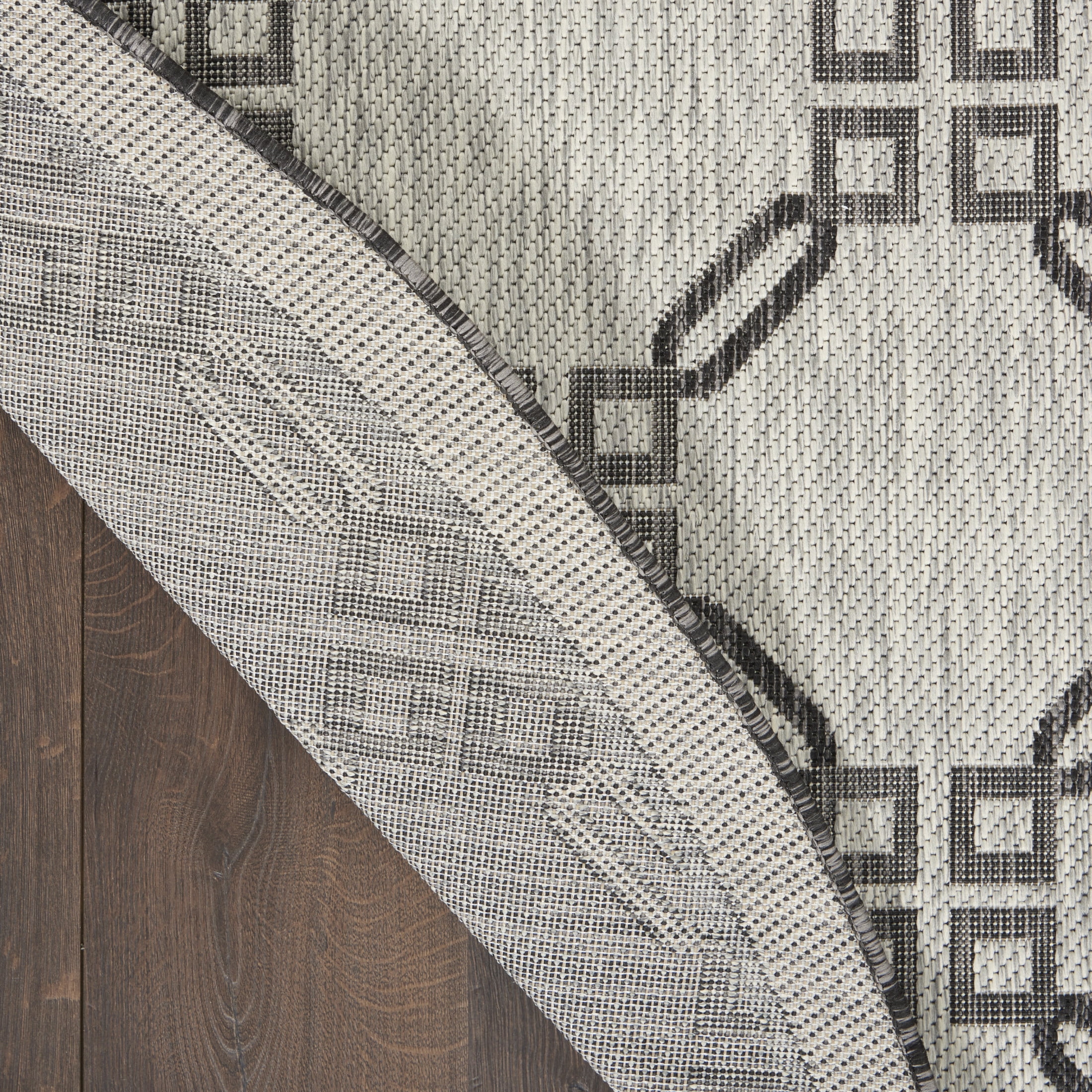 Nourison Country Side 5'3" x Round Ivory/Charcoal Transitional Rug