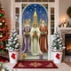 thumbnail image 5 of Bandera navideña para puerta | Decoración navideña de poliéster de 180 x 90 cm | Tema religioso: Salvador, María, los Tres Reyes Magos y el Ángel | Decoración para fotos de fiestas en interiores y, 5 of 6