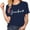 Navy, variant on Women's Short Sleeve T-Shirt Clearance Women Blending Shirts Grandma Shirts for Women Shirt Heart Printed Casual Short Sleeve Tee Top