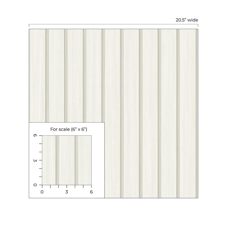 Stacy Garcia Home Sojourn Faux Wooden Slats 216 x 20.5 Peel and Stick  Wallpaper in Neutral