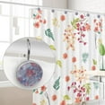thumbnail image 4 of Blue and Pink Floral Shower Curtain Hooks（Set of 12）for Home Hotel Shower Rods Bathroom Crystal Glass Print Stainless Steel Round Curtain Hooks, 4 of 5