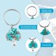 thumbnail image 4 of Llavero con forma de árbol de la vida, con piedras preciosas, de piedra natural, con anillos divididos., 4 of 9
