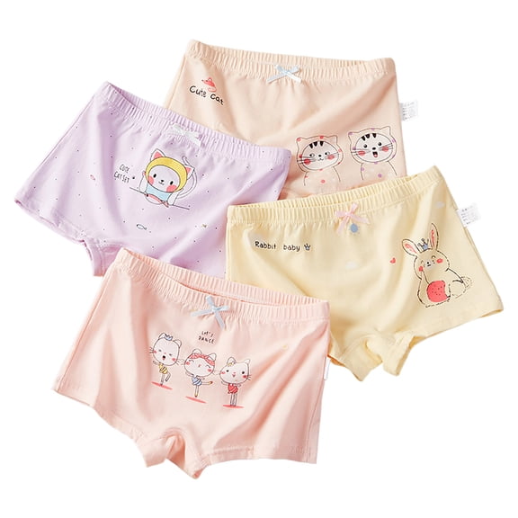 yocbz Girls Underwear Toddler Girl Underwear Girls' Panties Cartoon-Printed Comfortable and Skin-Friendly Kids' Briefs in Assorted Colours Light Pink,M