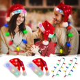 thumbnail image 2 of Gorros navideños iluminados con collar brillante, gorro luminoso de Papá Noel para niños y adultos, decoración navideña para fiesta, regalo de Navidad 2023, 2 of 4