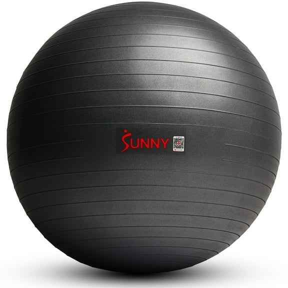 Sunny Health & Fitness Premium Yoga Ball Large 75CM Anti-Burst Exercise Ball for Workouts, Pregnancy, Physical Therapy, Stability Ball Chair Fitness, Extra Thick Yoga Ball with Pump - SF-EB02-L