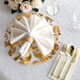 thumbnail image 2 of Efavormart 10 Pack Metallic Gold Sheer Organza Round Placemats with Swirl Foil Floral Design, 13" Disposable Dining Table Mats, 2 of 10