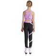 thumbnail image 2 of TiaoBug Kids Girls Gymnastics Outfit Dance Crop Tank Top Yoga Leggings Athletic Sports Workout Activewear Lavender 16, 2 of 5
