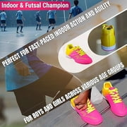 Vizari Liga Indoor Football Shoes for Kids | 100% Synthetic and Machine Washable Indoor Cleats with Rubber Sole | Durable and Comfortable for Boys and Girls | Ideal for Indoor Soccer and Futsal