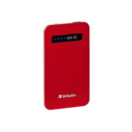Verbatim Ultra Slim Power Pack - External battery pack - Li-pol - 1200 mAh - on cable: Micro-USB - red