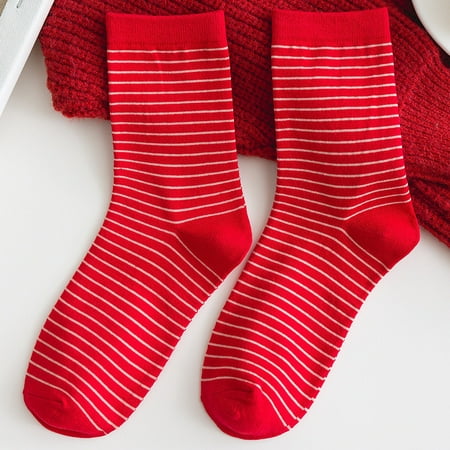 

SBYOJLPB Women S Socks Clearance Women S Autumn and Winter Couple S Big Red Stockings Festive Red Stockings Rollbacks