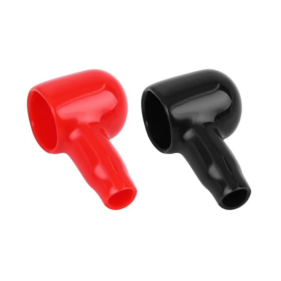 2pcs 33mm Long Black Red Soft Battery Terminal Cover Insulation Sleeve Boot Protector