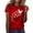 Red, variant on kaondbfi Summer Tops for Women Women's Butterfly Print Round Neck Short Sleeve T Shirt Top Womens Essentials Fashion Clothing