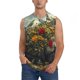 thumbnail image 1 of Fotbe Floral Rhino With Birds Men's Camiseta sin Mangas Estampada para Hombres, Playera Casual para Gimnasio, Entrenamiento, Playa-3X-Large, 1 of 7