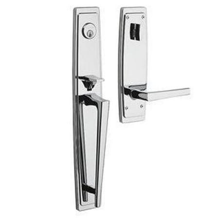Full Escutcheon - Baldwin Palm Springs Full Escutcheon Right Hand Single Cylinder Entry Tubular Handleset with L024 Lever 85397050RENT