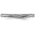 thumbnail image 3 of Solid Sterling Silver Stackable Expressions Oxidized Wave Design Ring - Ring Size 8.0, 3 of 6