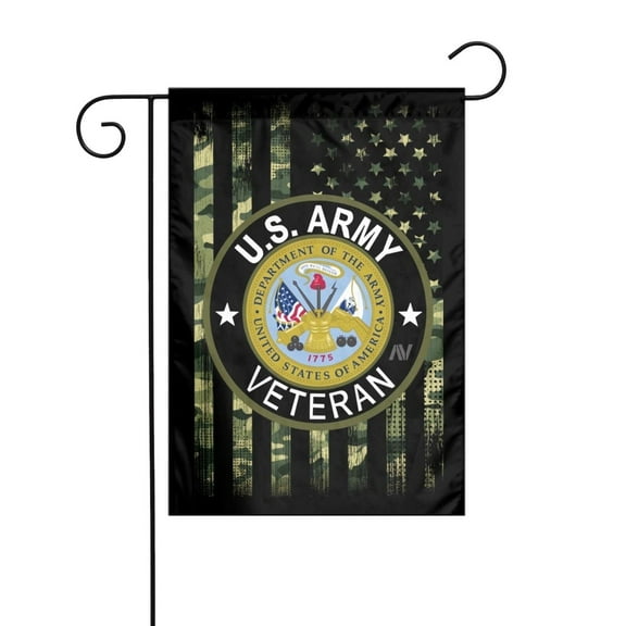U.S. Army Veteran Garden Flag for Yard Outside Decorations Double Sided for Home Indoor Outdoor Porch Patio Garden 12x18 in