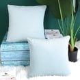 thumbnail image 5 of PiccoCasa 2Pcs Velvet Throw Pillow Covers Solid Decorative Cushion Covers Blue 16"x16", 5 of 6