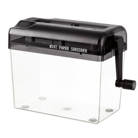 Kjfeif Portable A6 Manual Paper Shredder with 1.5L Basket Mini Hand Cutter for Receipts Documents Office Home Desktop Stationery Home Organization Disposal Tool