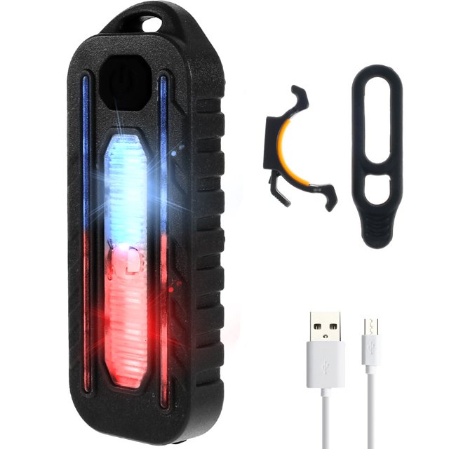 LED Shoulder Clip Warning Light LED Bicycle Rear Light Tail Light with 600mAh Battery USB Rechargeable IP55 Waterproof 5 Lighting Modes Shoulder Waist Warning Lamp for Helmet Bike