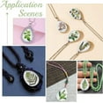 thumbnail image 6 of 60 Styles Plant Teardrop Glass Cabochons Green Plants Theme Cabochons Leaf Flatback Dome Cabochons Mosaic Tile for Craft Photo Pendant Necklace Earring Keychain Jewelry Making 25x18mm, 6 of 6