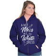 thumbnail image 5 of Hot Mess White Dress Bachelorette Zip Hoodie Sweatshirt Women Brisco Brands M, 5 of 6