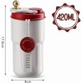 thumbnail image 2 of Stainless Steel Vacuum Insulated Travel Mug With Smart Display - 420ml, Red | Double Walled Coffee Cup With Leakproof Lid - Reusable For Hot Cold Coffee | Thermal Mug With Non Slip Protective Cover, 2 of 5