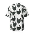 thumbnail image 2 of Xecao offers the Retro Rooster for Men's Casual Short-sleeved Shirt, a button-up collared shirt with a pocket, perfect for beach vacations and yacht travel in the Large size., 2 of 7